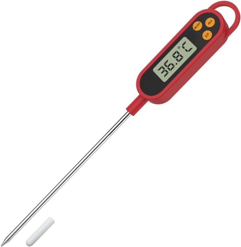 Digitales Lebensmittelthermometer – Küchen-Kochthermometer, sofort ablesbarer LCD-Bildschirm mit langer Sonde, Thermomet...