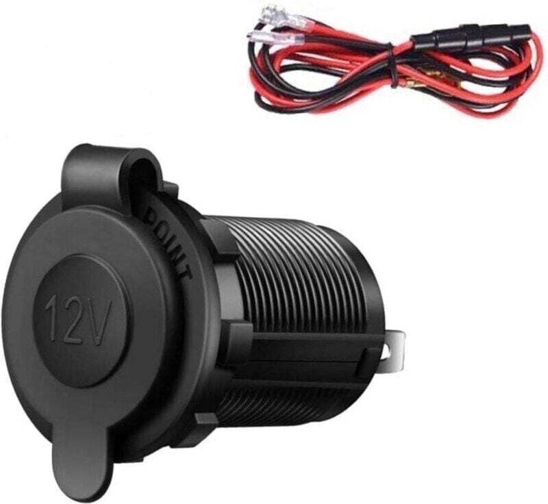 XVX - Wasserdichte Zigarettenanzünder-Steckdose im Auto, 12 v, mit 60 cm Kabel, für Auto, Marine, Motorrad