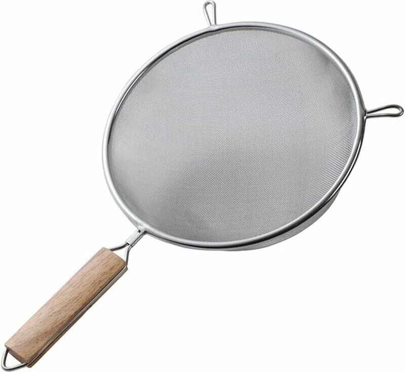 Jalleria - Hochwertiges, feinmaschiges Sieb aus Edelstahl, Mehlsieb aus Edelstahl mit feinmaschigem Griff, Maschensieb m...