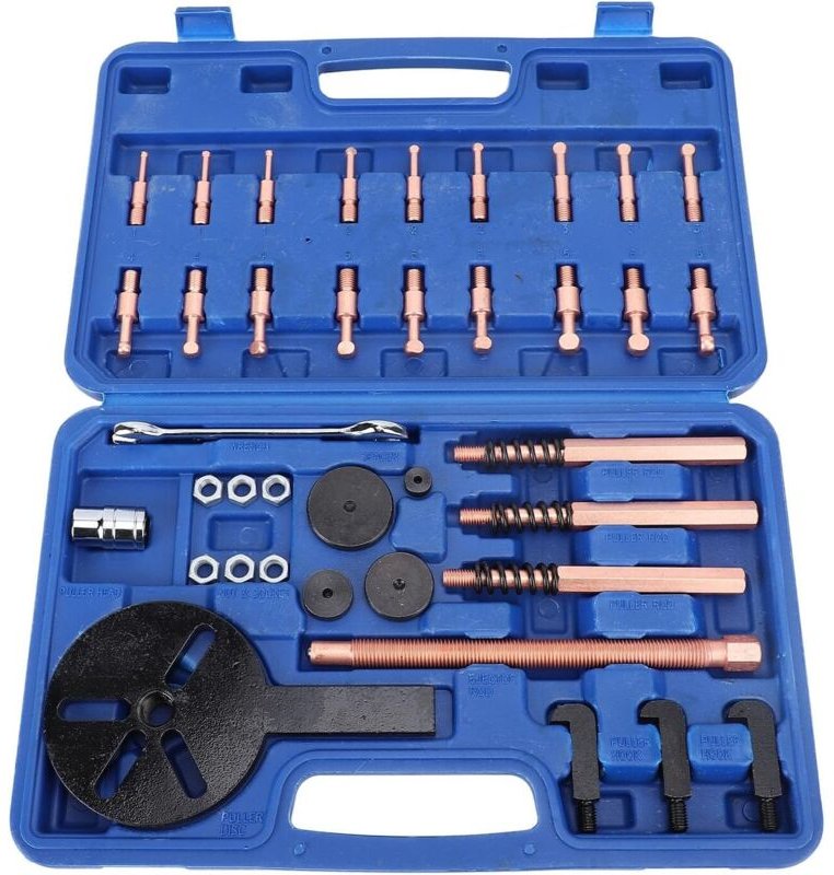 Ej.Life 27-teiliges Lagerabzieher-Set mit Spannzangenfutter aus rotem Stahl, Innenlochabzieher, 3-Backen-Hakenabzieher