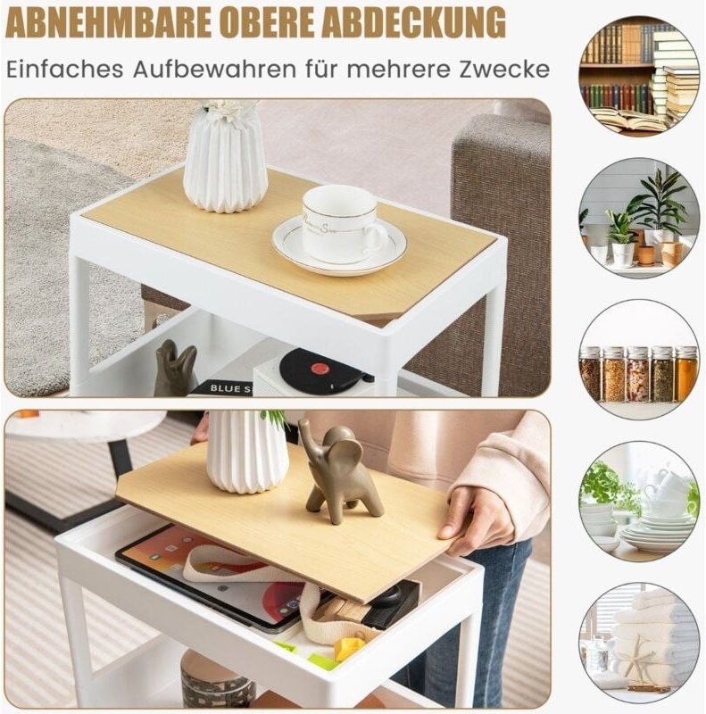 4 stufiger mehrzweckwagen rollender aufbewahrungswagen mit abnehmbarem tablett