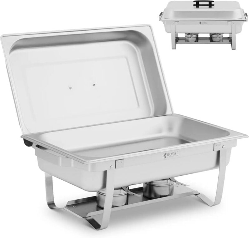 Chafing Dish Warmhaltebehälter Rechaud 9 l 2 Brennstoffhalter 500 x 300 x 60 mm