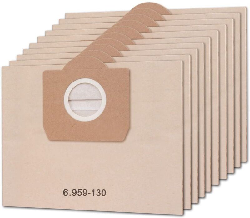 10 Stück Staubsaugerbeutel für Karcher 6.959-130.0 WD3 WD3P MV3 A2204 A2254 A2604 Ersatz-Papierfilterbeutel für Nass- un...