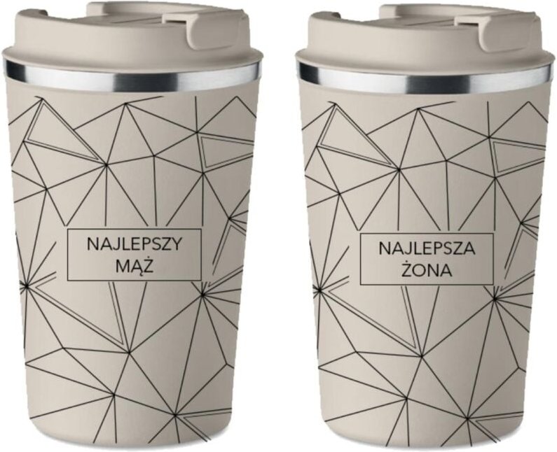 2er-Set Premium Thermobecher für Ehemann und Ehefrau, Hochzeitsgeschenk, 350 ml, KT105
