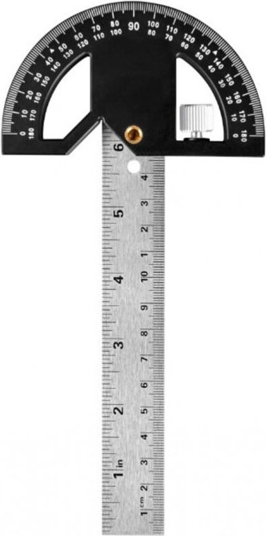 BEBUSINGOTO Winkellineal und magnetischer Winkelmesser für die Holzbearbeitung, 304 mm, 0–180 ° Winkelmesser für Markier...