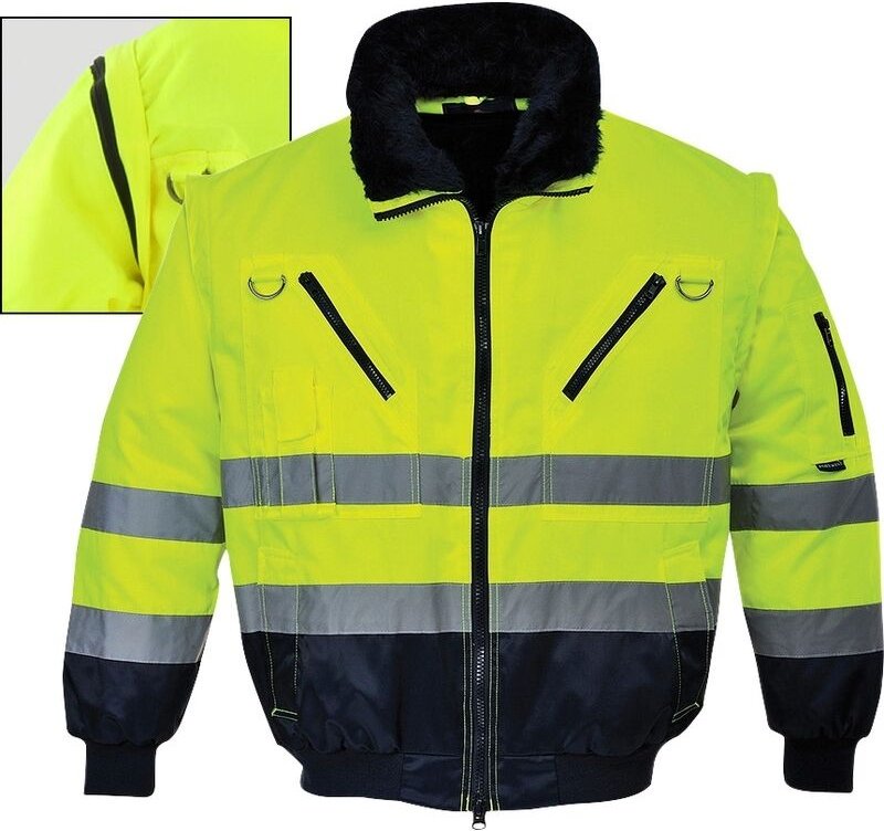 Pilotjacke 3-in-1 Hochsichtbarkeit Gelb/Navy M