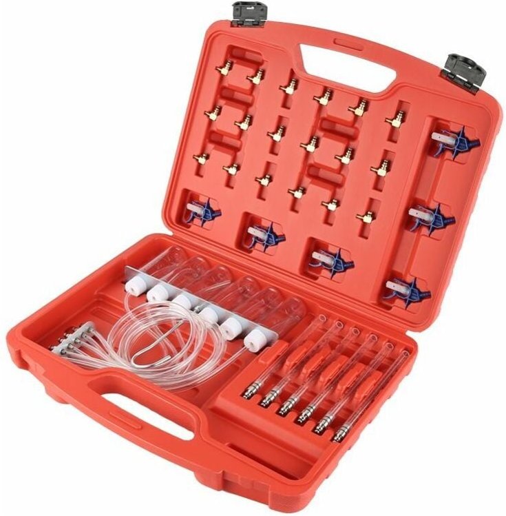 Gotrays - Diesel-Injektor-Durchflussmesser, Diagnose-Zylinder, Kraftstoffleitungs-Testkit für Common-Rail-Adapter mit Au...
