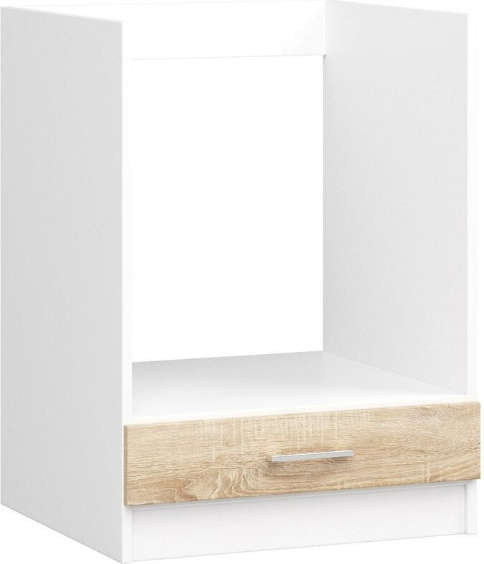 Küchenschrank Akord lima modular S60 Unterschrank für Backofen Weiß 60 cm Tür Regal Front Sonoma-Eiche B60 x H82 x T55 c...
