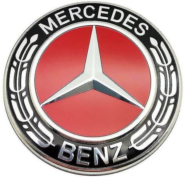 2 Stück Mercedes-Radkappen, 75 mm / 2,95 Zoll Mercedes-Radkappen (rot)