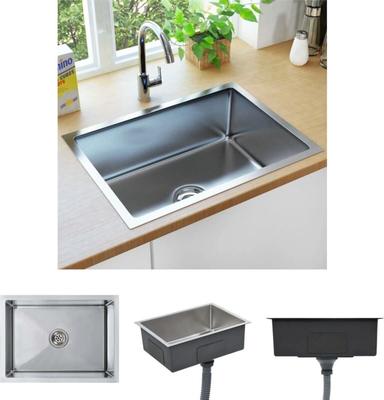 The Living Store - Handgefertigte Küchenspüle Edelstahl - Küchenspülen & Spülbecken - Silber