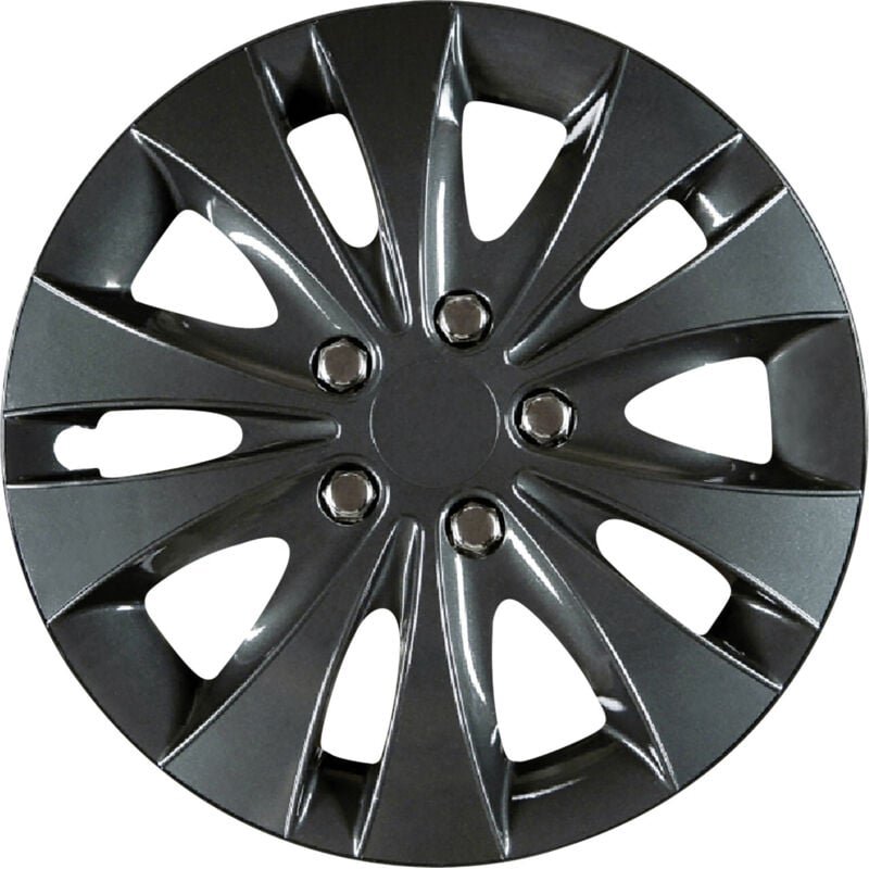 Cartrend Radzierblenden Storm 40 cm (16 Zoll) schwarz 4 Stück