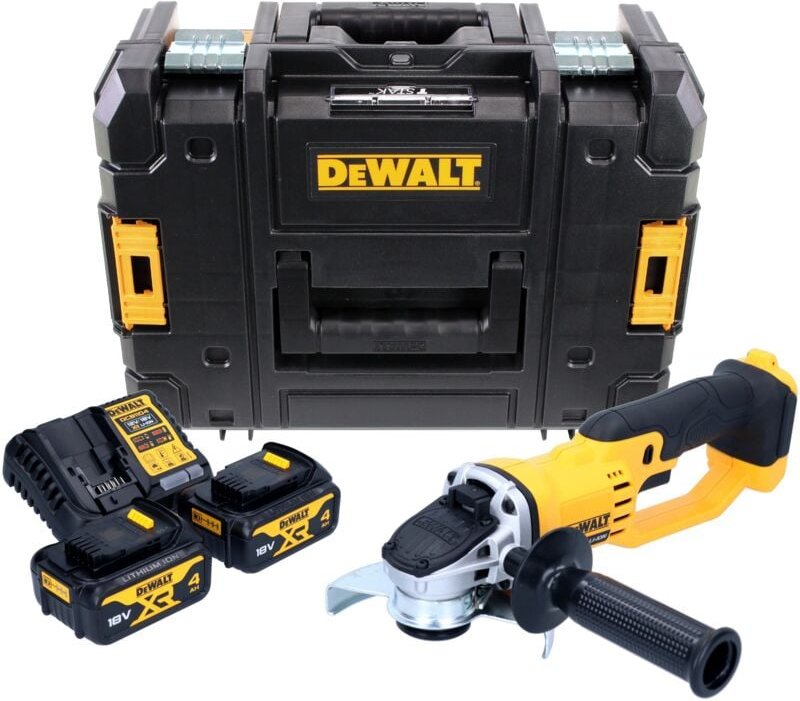 DeWalt DCG 412 M2T Akku Winkelschleifer 18 V 125 mm + 2x Akku 4,0 Ah + Ladegerät + TSTAK