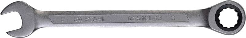 SW-Stahl 03510L-13 Gabelringratschenschlüssel 13 mm I feinverzahnt mit 72 Zähnen I Maulschlüssel mit Ringratsche I Ringr...