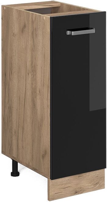 Vicco - Unterschrank R-Line, Schwarz Hochglanz, 30 cm ohne Arbeitsplatte