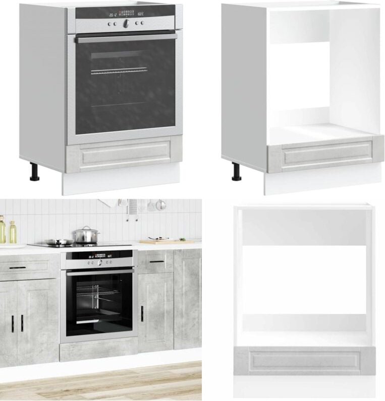 Herdumbauschrank Porto Betongrau Holzwerkstoff - Vidaxl