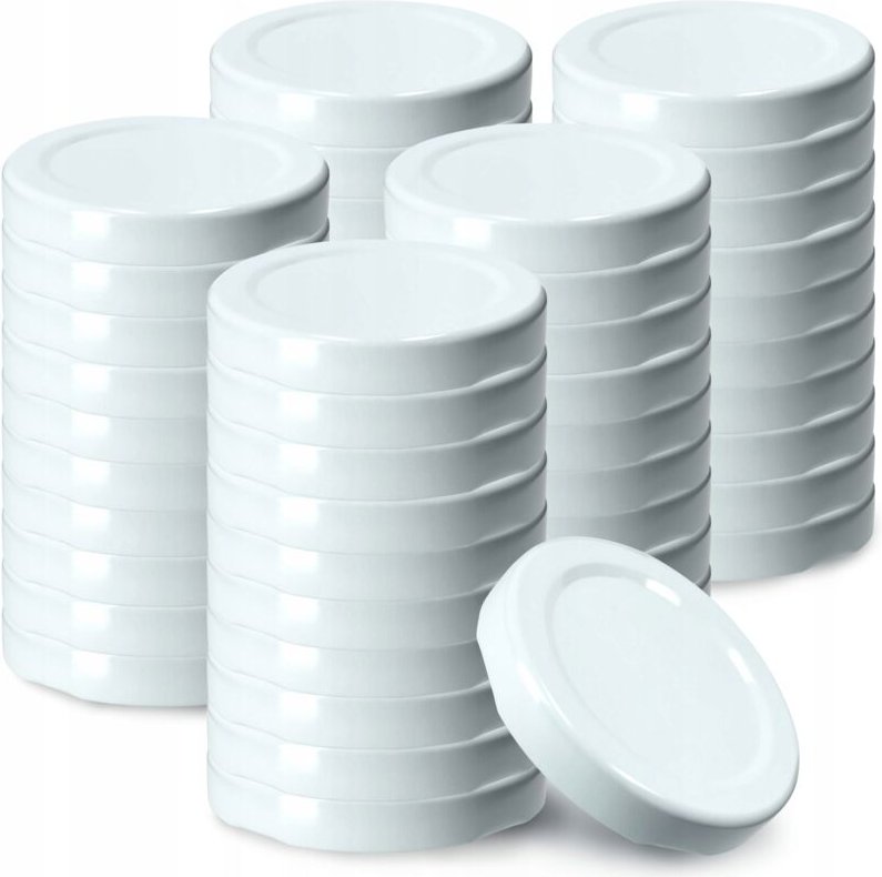 Kadax - Schraubdeckel fi53 mm, für Einmachgläser, 50 Stück, Weiß