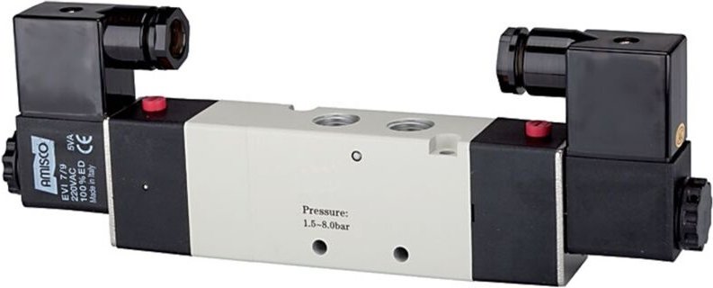 5/3-Wegeventil elektropneum. Mitte geschl., g 1/2, 230 v, 50 Hz - Riegler