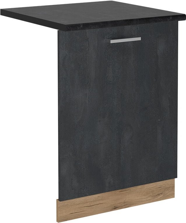 Vicco - Geschirrspülblende R-Line, Schwarz Beton, 60 cm , ap Anthrazit