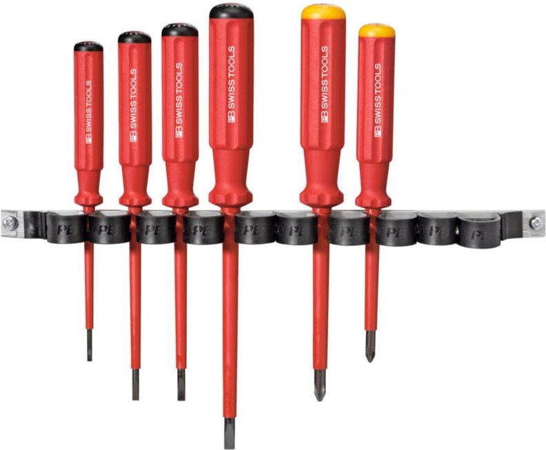 Pb Swiss Tools - Elektriker-Schraubendreher-Sortiment, vollisoliert, Schlitz und Phillips, 6-teilig