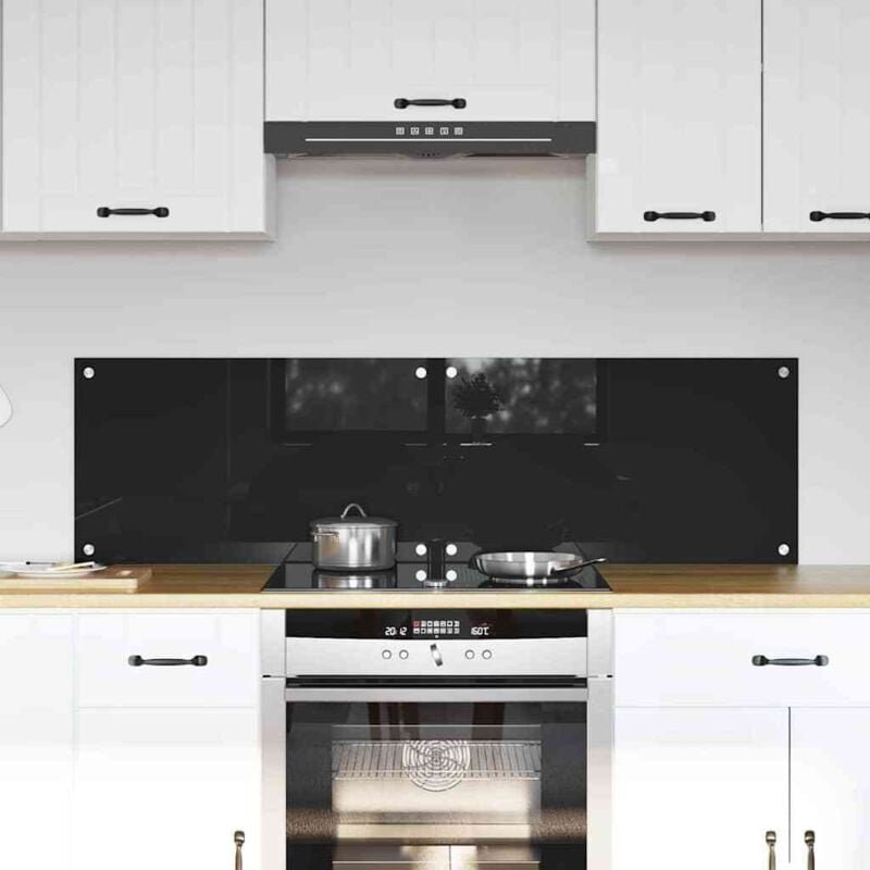 Küchenrückwand Schwarz 70 x 40 cm Gehärtetes Glas vidaXL