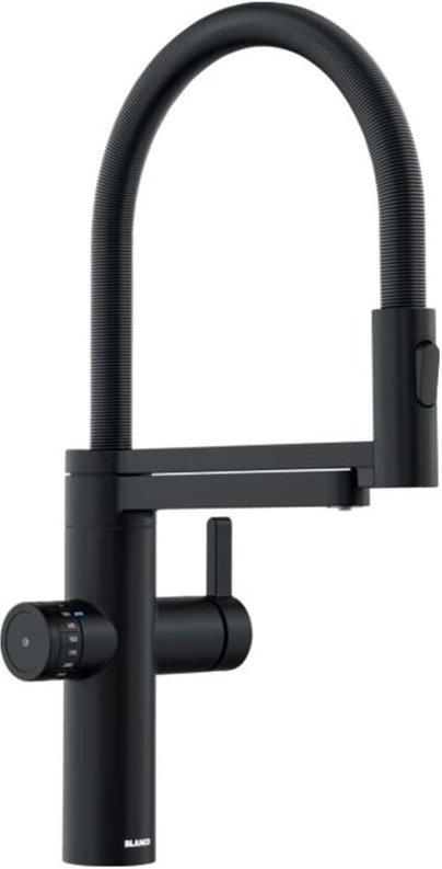 Evol-s Pro - Spültischarmatur mit flexiblem Arm, Spülbrause und Filterfunktion, schwarz matt 526636 - Blanco