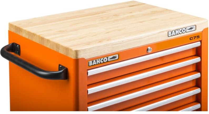 Holz-Arbeitsplatte für Werkstattwagen, 40 mm x 500 mm x 1012 mm - Bahco