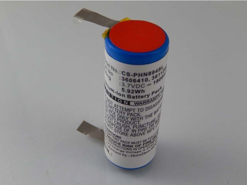vhbw 1x Akku Ersatz für 15038, 3606410, 3611290 für Rasierer (1600 mAh, 3,7 V, Li-Ion)