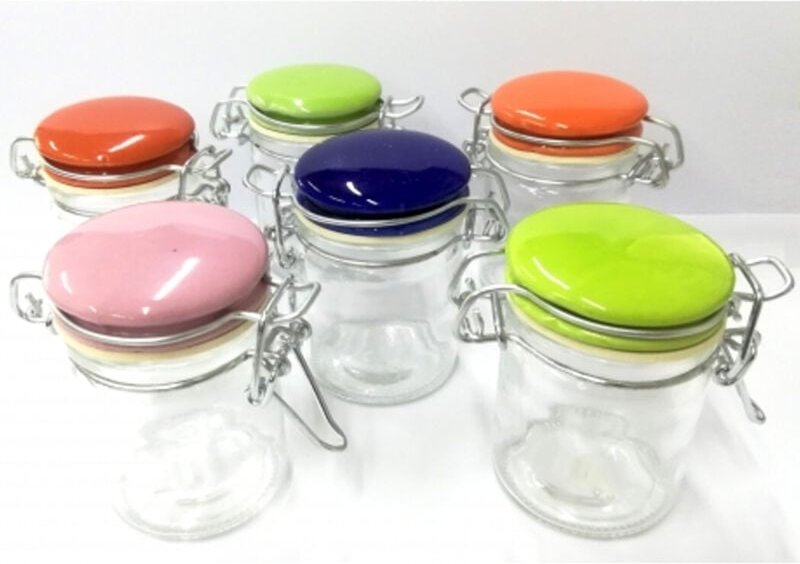 Trade Shop Traesio - Trade Shop - 6 barattle vetro ceramica 45GR ermetico sale pepe -