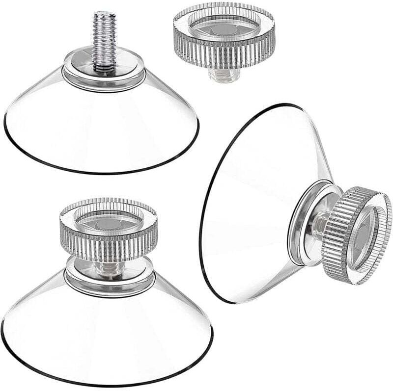 Saugnapf-Set mit 25 Saugnäpfen ø 40 mm M4 - Transparente Saugnäpfe mit Rändelmutter - Ymyny