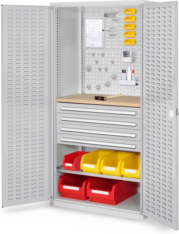 Kappes ®RasterPlan Schubladenschränke 1950x1000x600mm Schlitzplattentüren Modell 26 lichtgrau