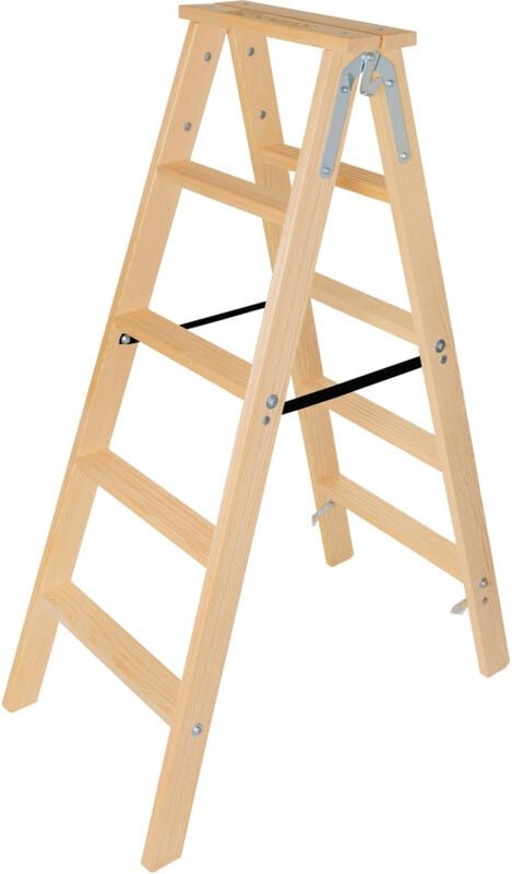 Holzleiter, Leiter aus Holz, Malerleiter, Stehleiter, Bockleiter, Klappbarer Stufenleiter, Hau - Kadax