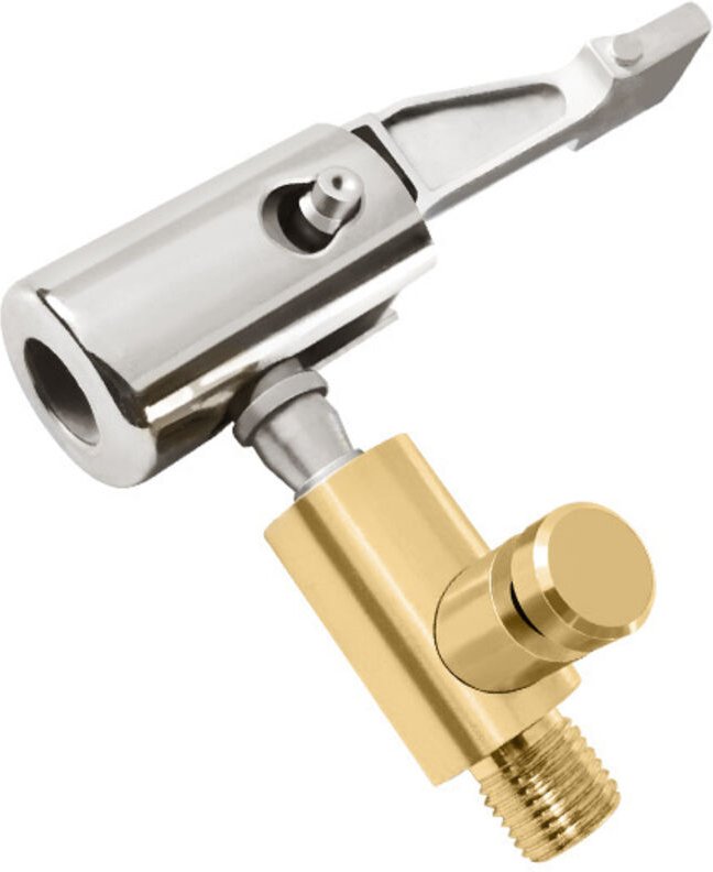 Sollbry - 1-teiliger Auto-Reifenfüller-Schlauchadapter, verriegelbares Luftfutter mit Standard-Reifenventilgewinde, Reif...