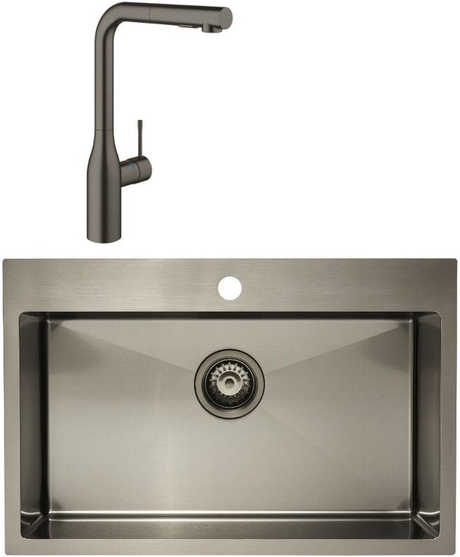 Thumbnail - Swiss Aqua Technologies /Grohe - Set Timeless Kücheneinbauspüle Edelstahl 304, 68x45x21+ Essence Einhebelmischer Spüle, ...