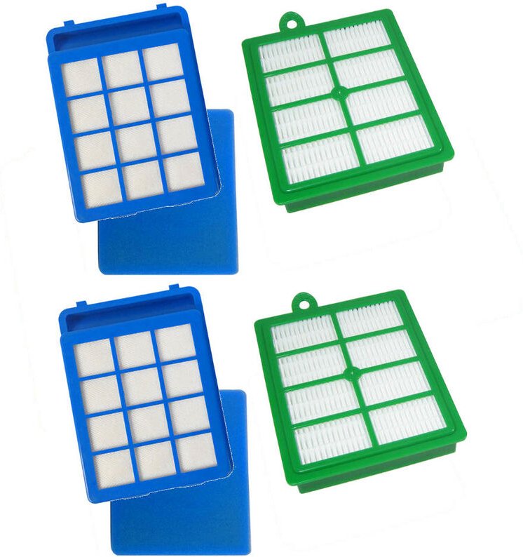 6in1 Set HEPA-Filter Staubsauger Motorfilter Abluftfilter Schwammfilter für Philips Autoclean Serie FC9220 - FC9240 Ergo...