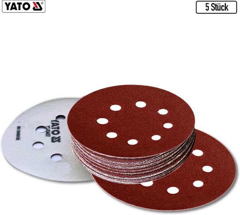 5 bis 250 stück Klett Schleifscheiben Haftschleifscheiben Schleifpapier gelocht +ø 125 mm, P180, 5 Stück