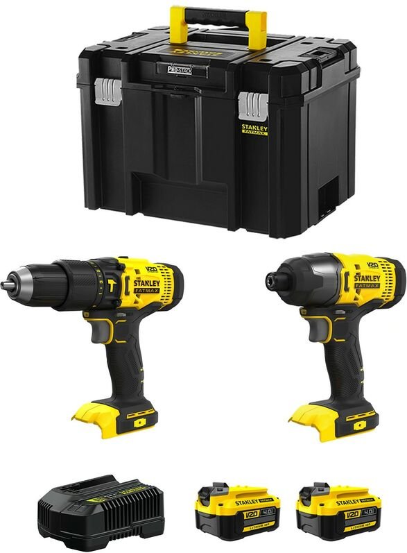 Stanley - FatMax Kit SVK215 (SFMCD711 + SFMCF800 + 2 x 4,0 Ah + Ladegerät + tstak vi)