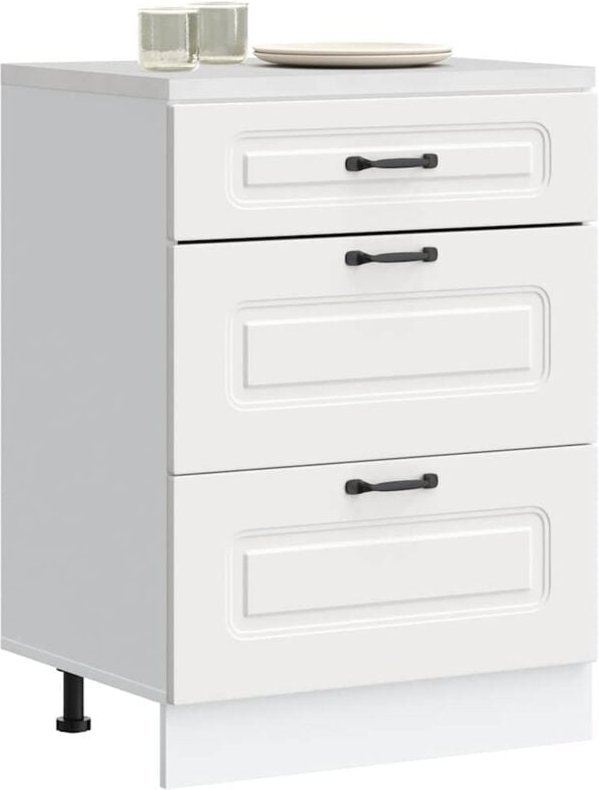 Küchenunterschrank Kalmar Weiß Holzwerkstoff - Vidaxl