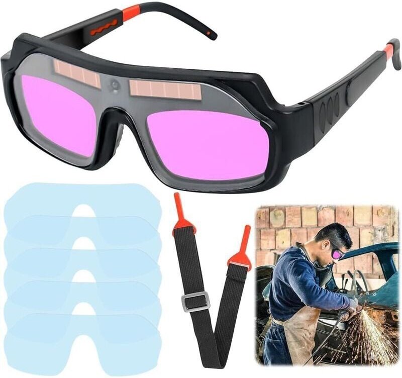 Schweißbrillen, Solar-Schweißbrillen mit automatischer Dimmung, verstellbare Schweißbrillen, Schweißzubehör, blendfreie ...