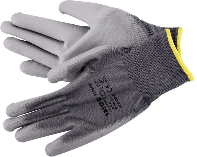 Yato Nylon Arbeitshandschuhe Grau 9