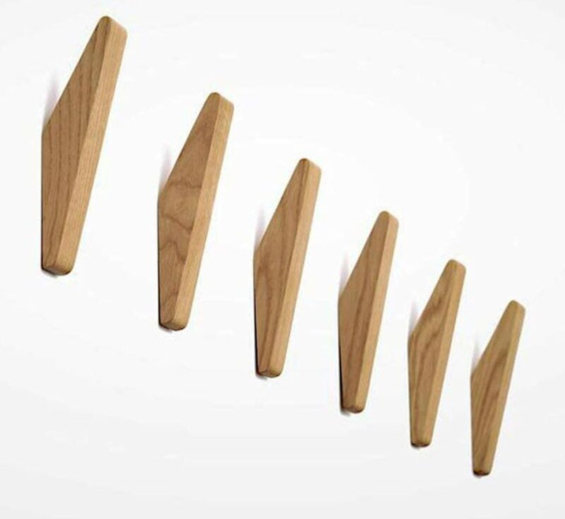 6er-Set Vintage-Kleiderhaken aus Holz, Kleiderhaken aus Holz, Tragkraft 5 kg, Wandgarderobenhaken, Mehrzweck-Kleiderhake...