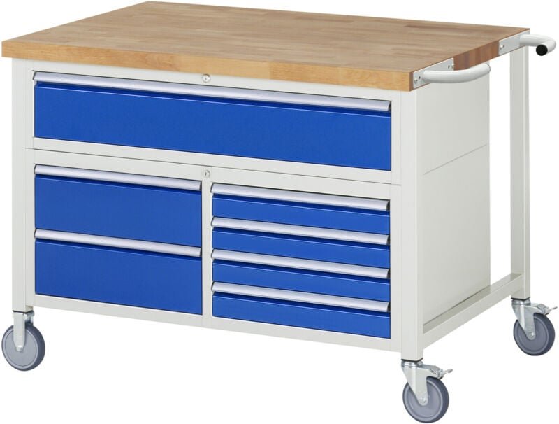 Rau Fahrbare Werkbank 8921, B1250xT900xH880mm, 7x Schublade-TA