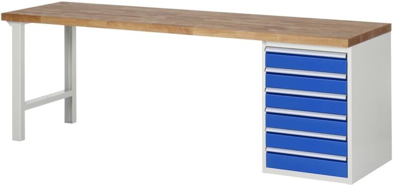 Werkbank 7516A1, B2500xT700xH890mm, 6x Schublade-TA - RAU