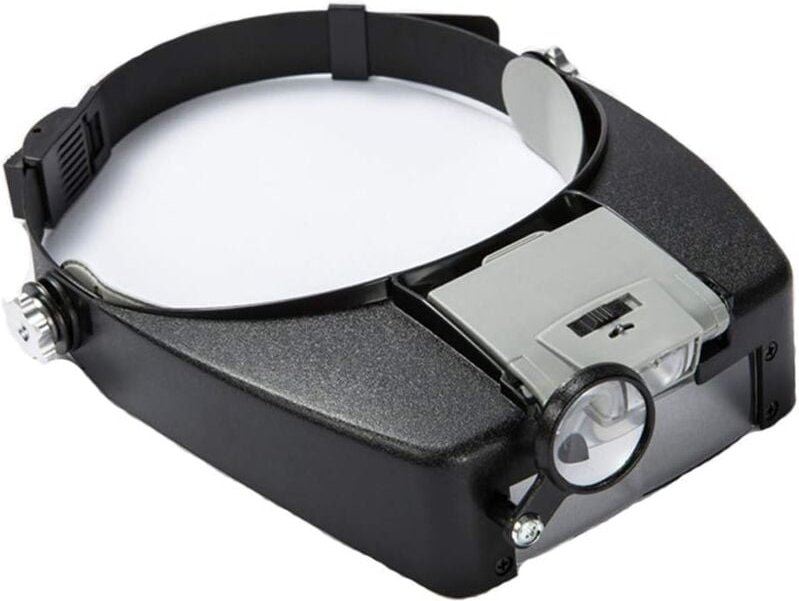 Helmlupen mit LED-Licht – 1,5- bis 10-facher Zoom – Stirnbandlupe mit Licht zum Lesen, Schmuck, Nähen und Heimwerken – G...