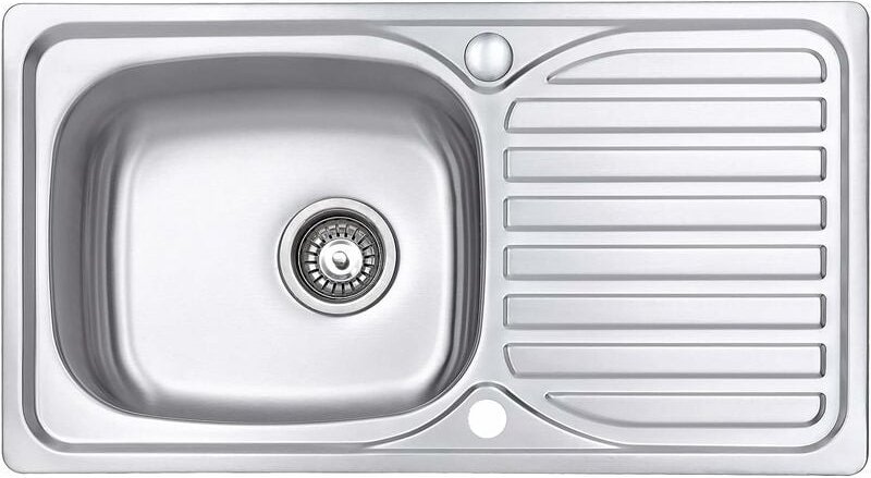 JASSFERRY Küchenspüle 1 Becken Einsatz, 800 x 440 mm Umkehrbarem Abtropffläche Waschbecken aus Edelstahl Einbau mit Abfa...