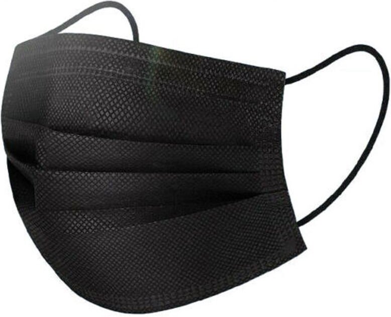 200x Schutzmaske Mundschutz Einweg Maske Gesichtsmaske 3 Lagig Vliesstoff Schwarz