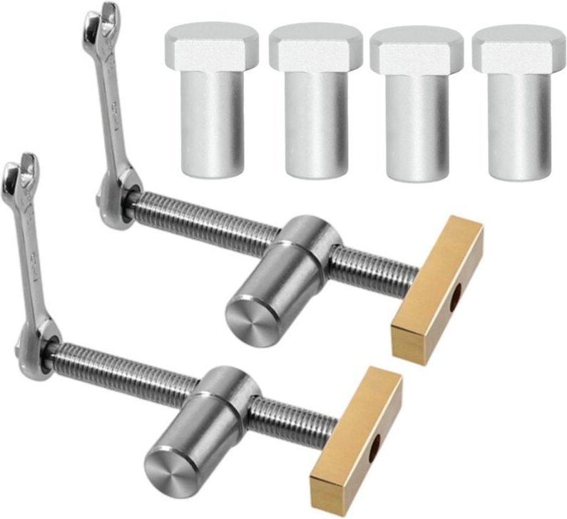 Set mit 2 Schnellklemmen für Tischwerkbank mit 4 Bankhaken für 20-mm-Löcher, DIY-Positionierungs-Bankanschlag und Schnel...