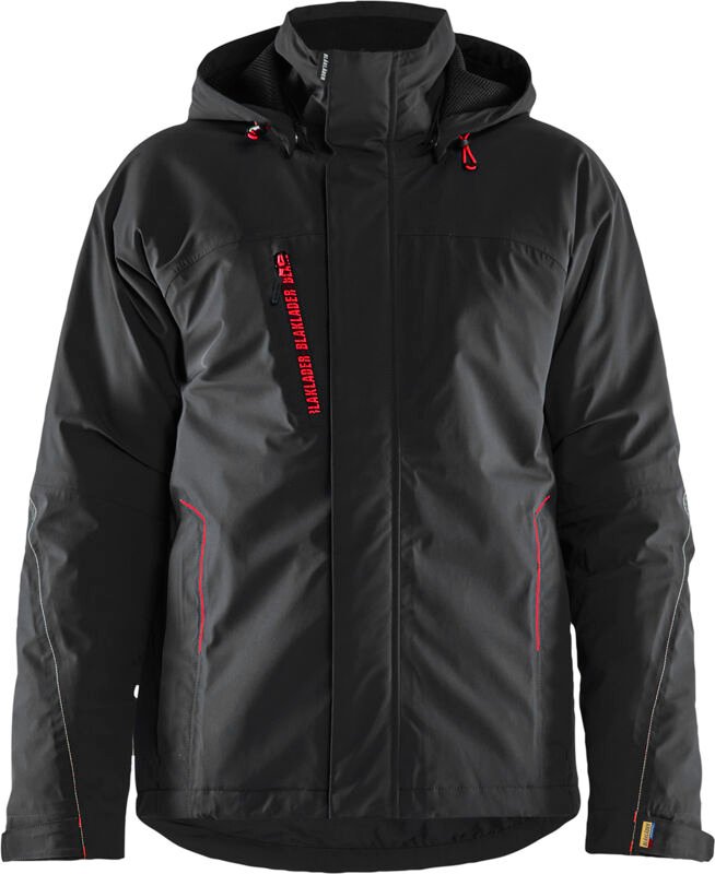 Dehnbarer Winter-Arbeitsjacke mit Futter 4484 - Schwarz/Rot S