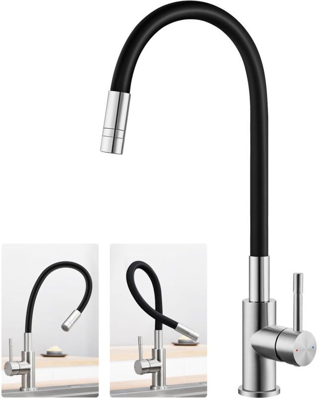 Sofetiy Max Flexibler Küchenhahn mit 2 Düsenarten, ausziehbarer Küchenarmatur, Hochdruck flexibler Spültischwasserhahn, ...