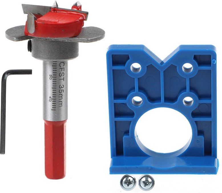 35-mm-Scharnierlehren-Bohrer-Sets, Bohrlehre für verdeckte Scharniere, Scharnierlochsucher-Bits für Schrankscharniere un...