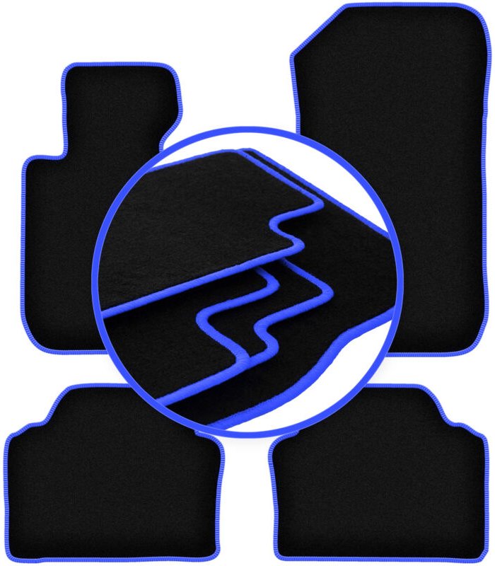 CARLUX-BLUE Autofußmatten für: BMW 3 E90 xDrive Limousine (2004-2011)
